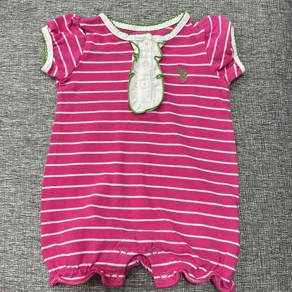 Bundle of 2 Baby Girls Romper US Polo 3/6M - Just One You by Carter 3M